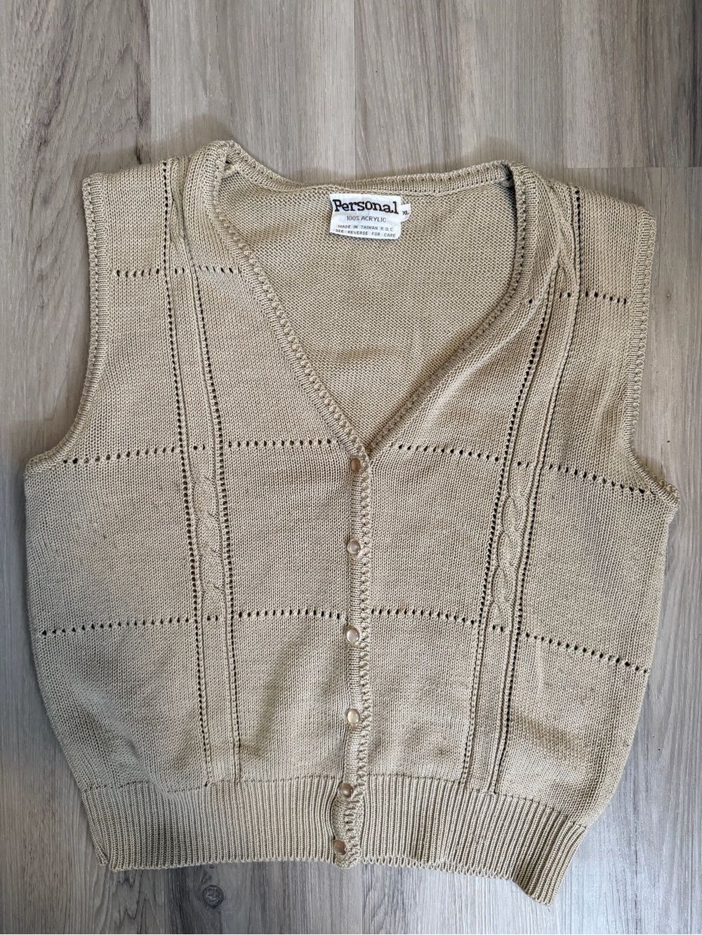 Personal - Tan Knit Button-Front Vest